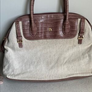 Etienne Aigner Brown and Cream Satchel